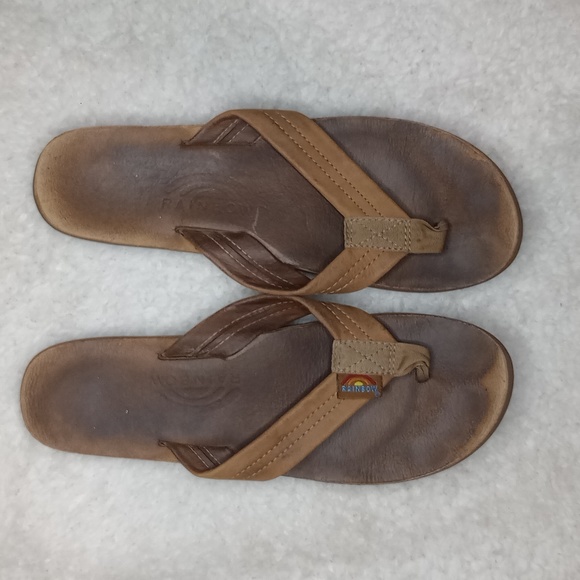 Rainbow Shoes - Women's Rainbow Large Flip Flops 7.5-8.5